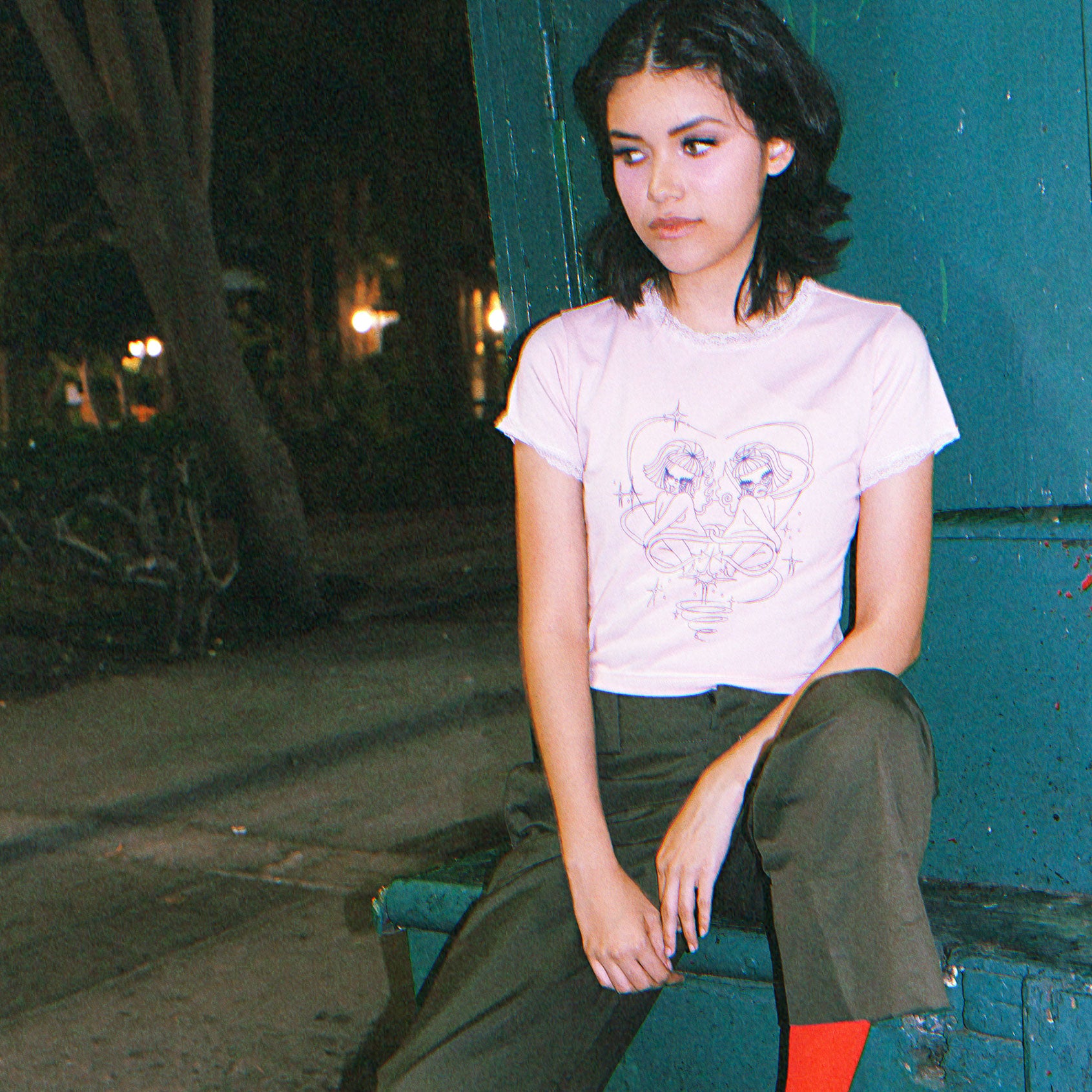 Darling Lace Trim Tee
