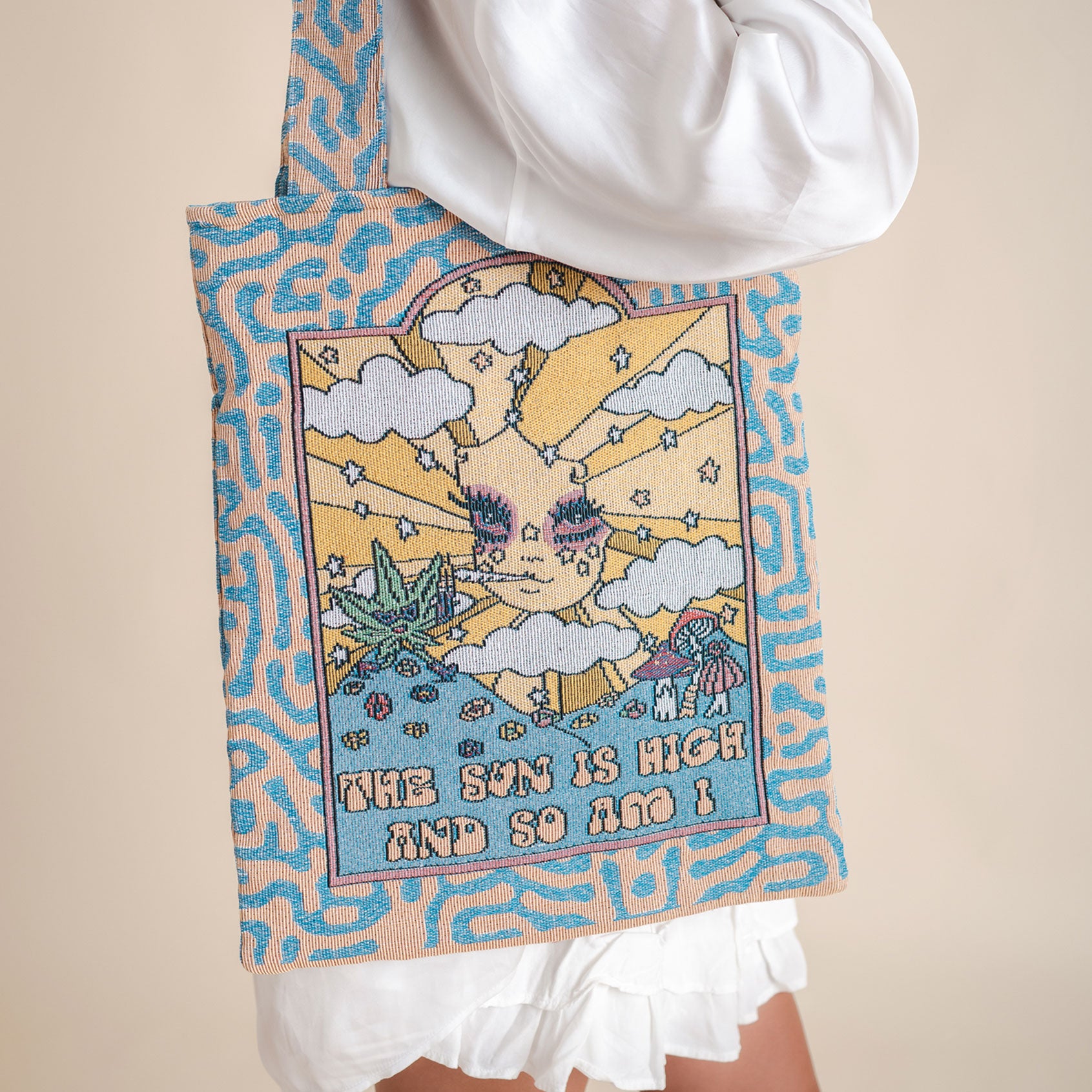Sun Is High Woven Tote Bag